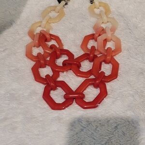 Chunky Red Gradient Link Necklace - Women Jewelry Alisha D Made In Italy